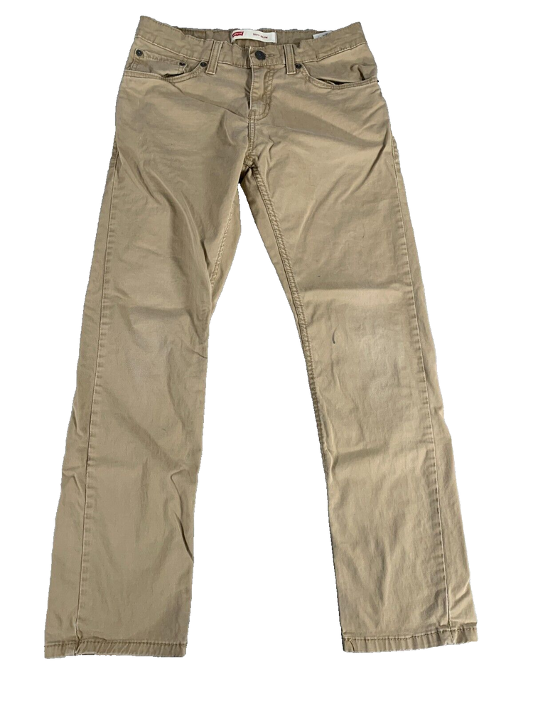 Levi's Original Riveted Khaki Chino Pants 28x28 Slim Straight Fit Beige #4524