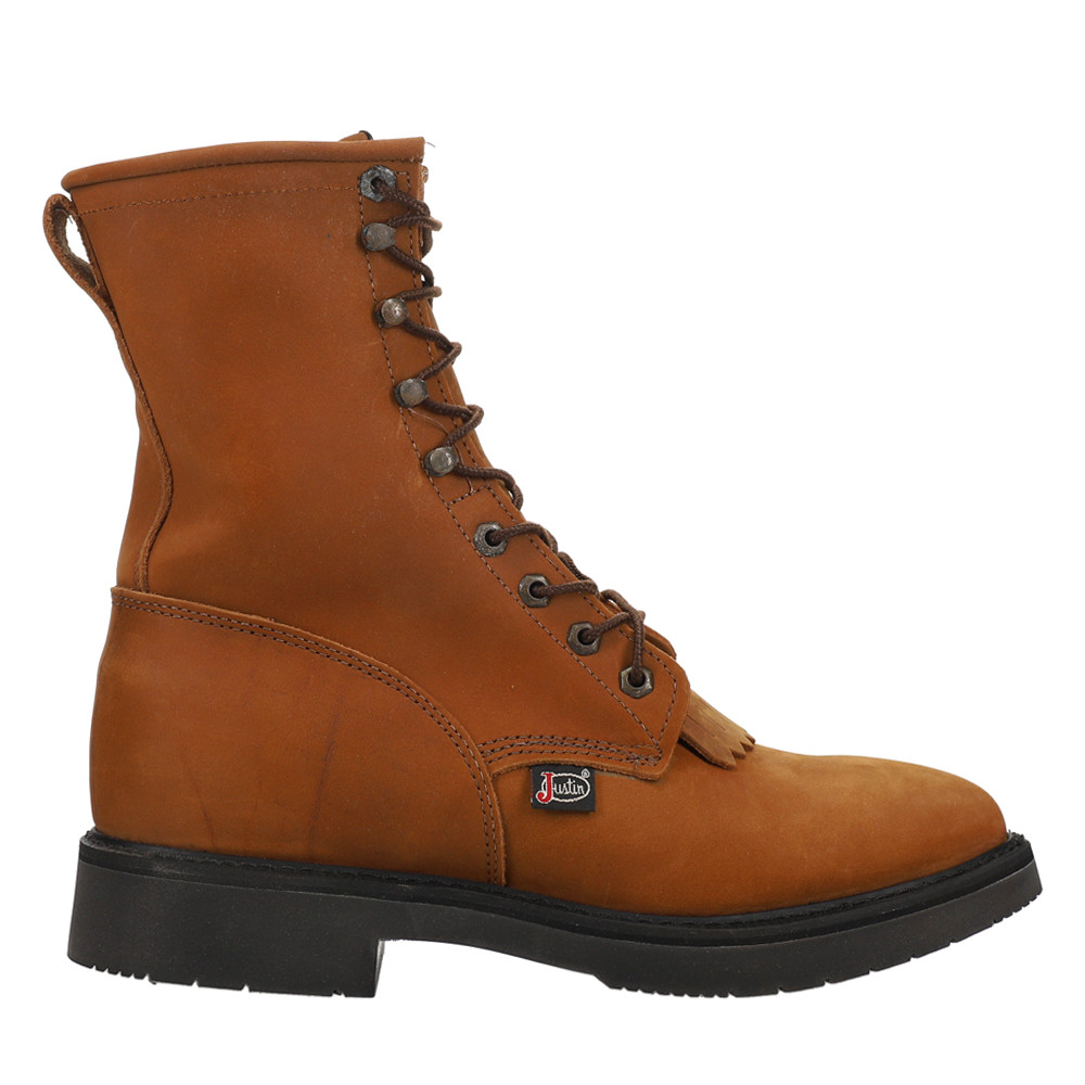 Justin Original Workboots Conductor 8 Inch Lace Up Work  Mens Brown  760
