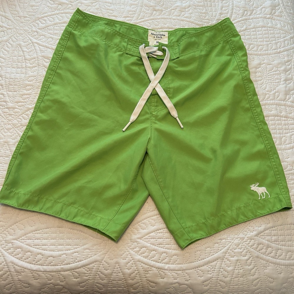 Abercrombie & Fitch Men's Swim Trunks Board Shorts Size XL Bright Green