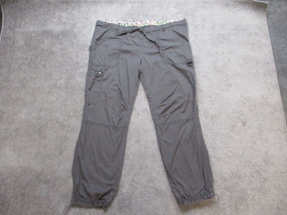 Koi Pants Women XL Gray Cargo Pockets Drawstring Scrubs Nurse Casual 40