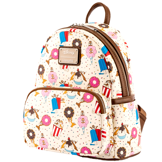 * New LOUNGEFLY DISNEY Backpack Bag CHIP AND DALE Snack Chocolate Suncae Cream