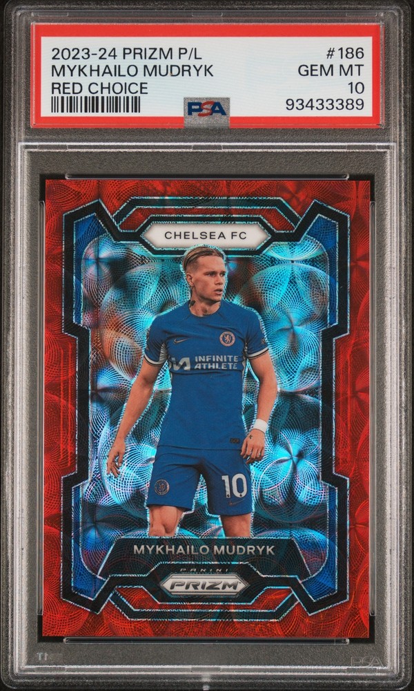 2023-24 Panini Prizm EPL Mykhailo Mudryk #186 Red Prizm /30