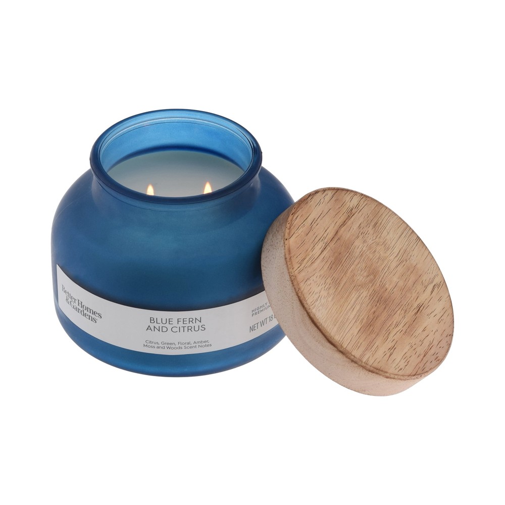 Better Homes Gardens Blue Fern Citrus 2-Wick Candle 18oz 510g