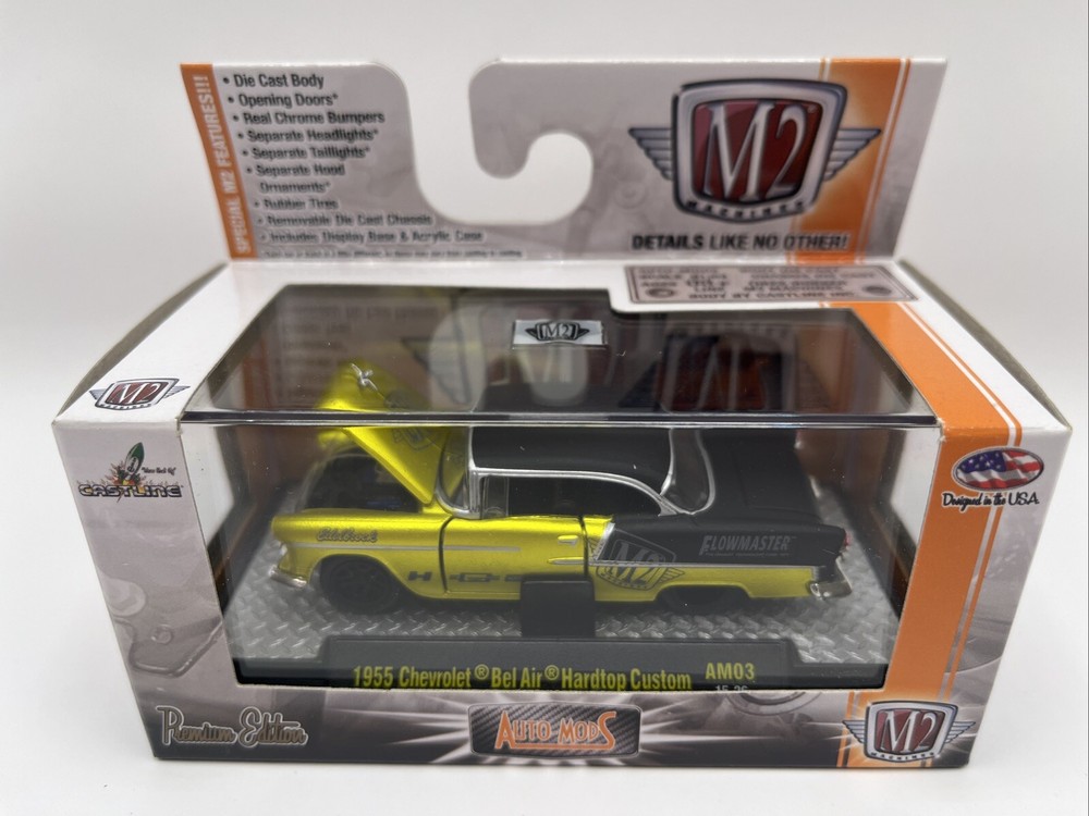 M2 Machines 1:64 1955 Chevrolet Bel Air Hardtop Custom Diecast Auto-Mods