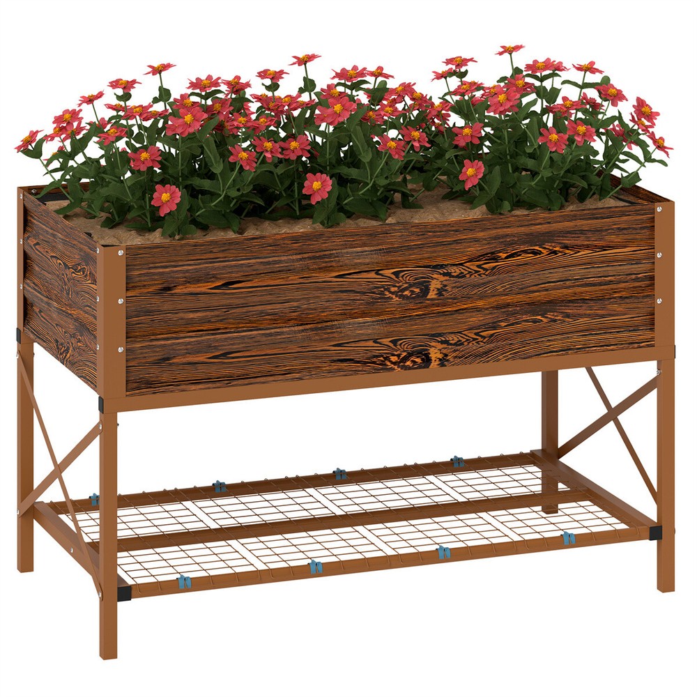 Garden Bed Galvanized Metal Planter Box for Outdoor Vegetable Flower Plants