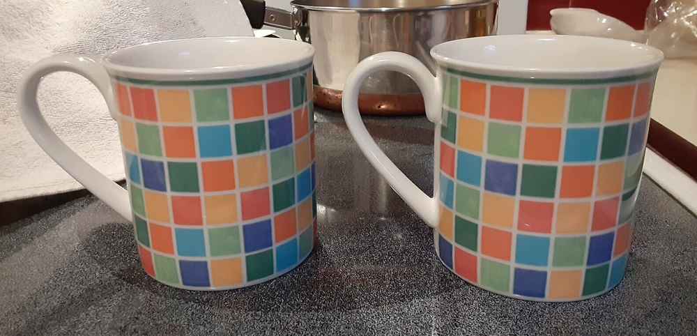 8 Villeroy & Boch Twist Alea Limone Coffee Cups / Mugs 3 3/8