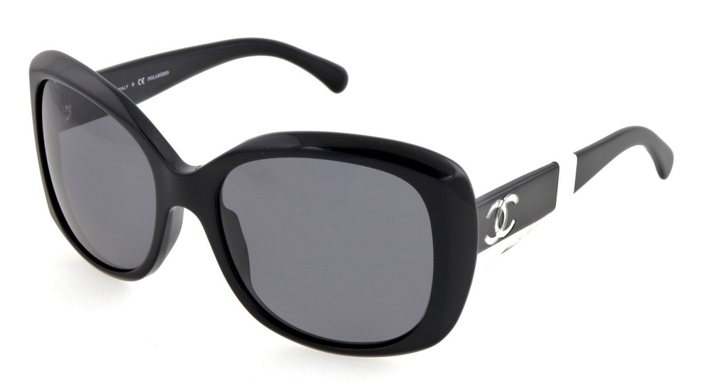 CHANEL CH 5183 Black Polarized Sunglasses 59mm Made in Italy