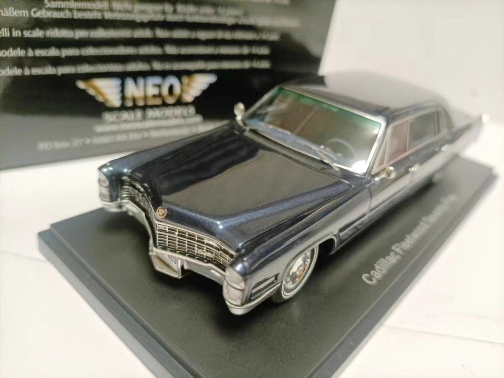 Neo 1/43 1966 Cadillac Fleetwood 75 Limo Blue Metallic Model #44003