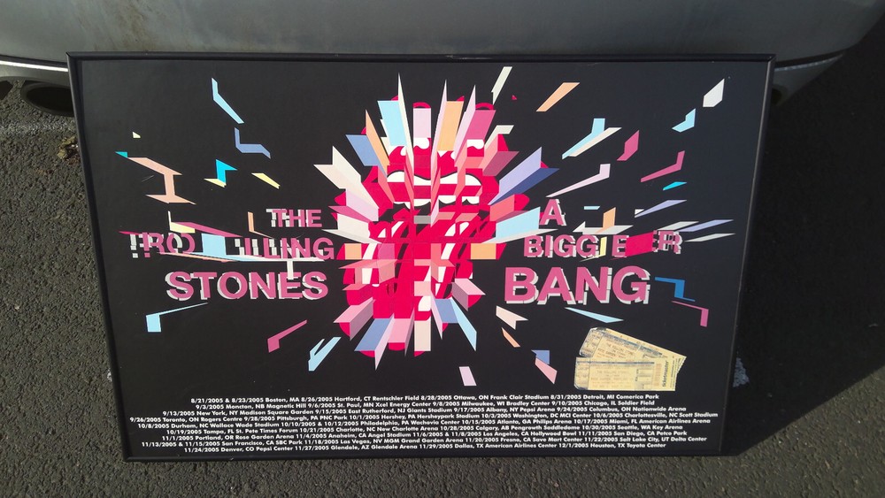 Rolling Stones 2015 bigger bang poster with PORTLAND TICKETS / BACKSTAGE PASS