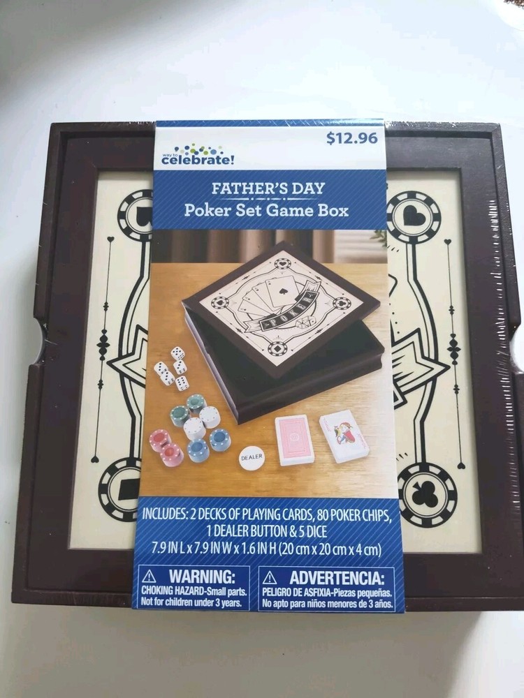 Fathers Day Poker Set Game Box New-image