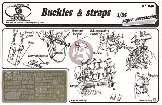 Royal Model 1/35 Buckles and Straps Set [Photo-etch Accessory for Figures] 040