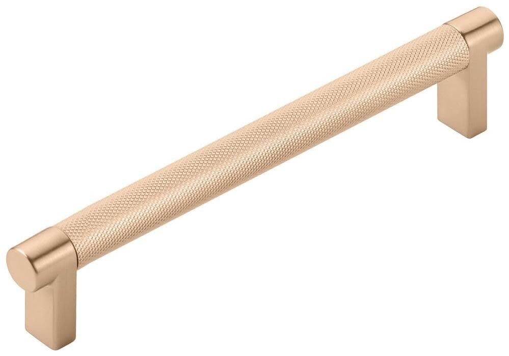 Emtek 6-Inch Knurled Satin Copper Bar Cabinet Pull 84055.REC.KN