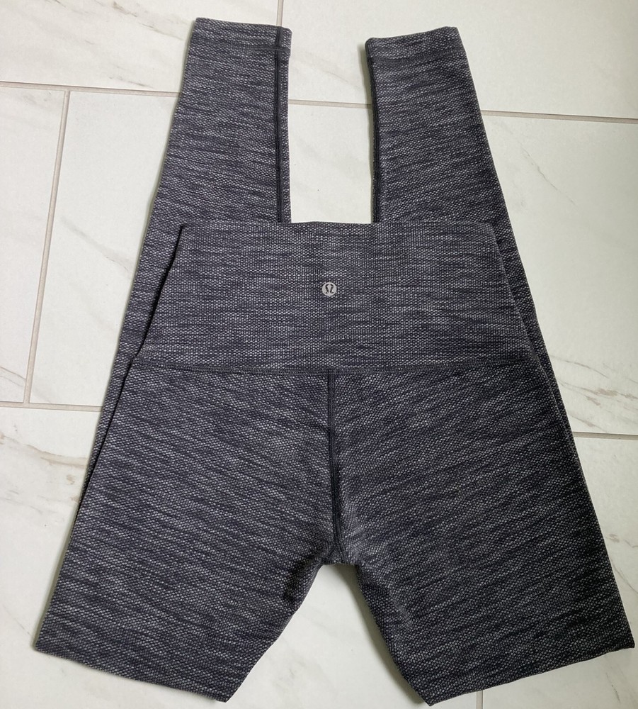 Lululemon Wunder Under Pant (Hi-Rise) Diamond Jacquard Space Dye Black Slate 6