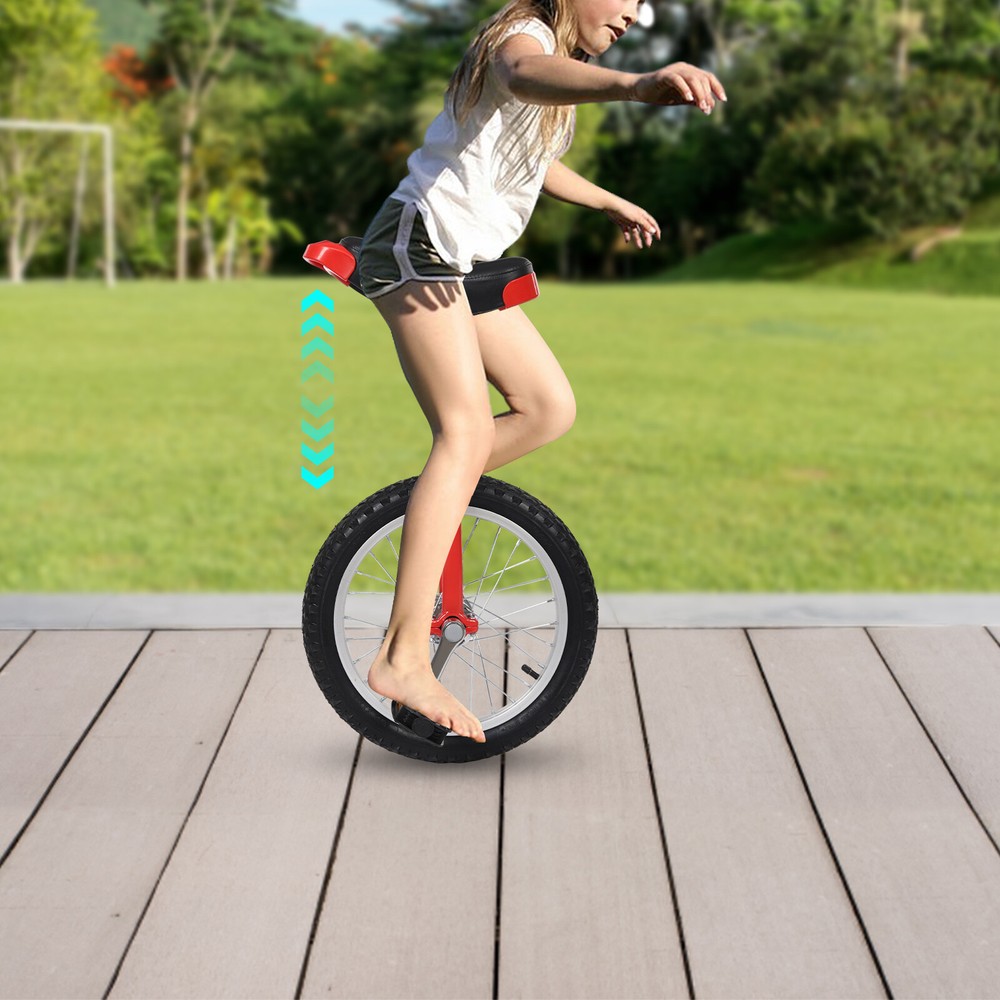 50kg 16in All-Terrain One-Wheel Unicycle with Adjustable Height for Adults