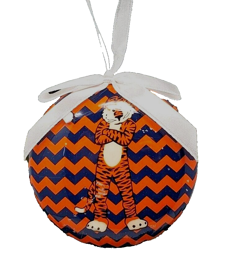 Auburn Tigers Double Sided Logo Chevron Pattern Christmas Ornament Sample Sale-image