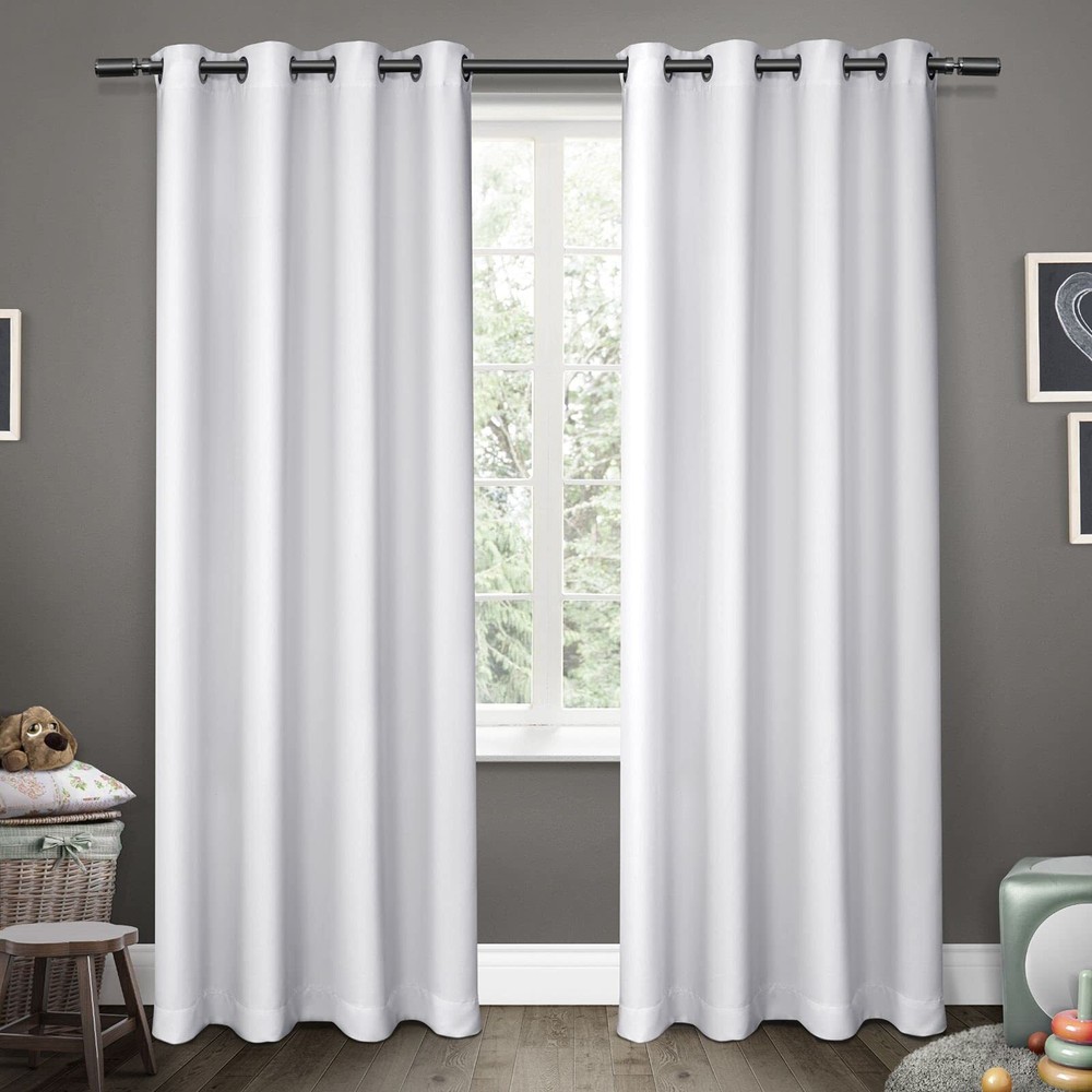 Exclusive Home Sateen Twill Woven Room Darkening Blackout Grommet Top Curtain...