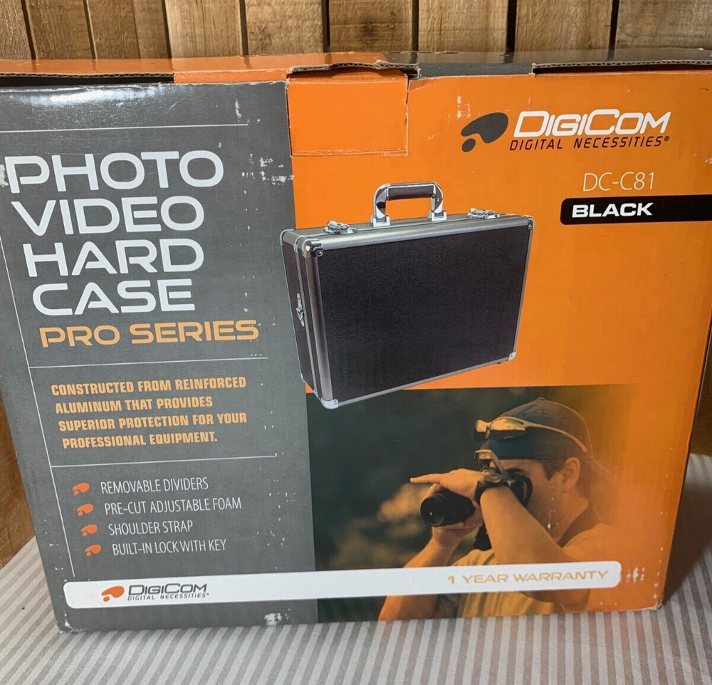 DigiCom DC-C81 Photo Video Hard Case Lockable Adjustable Foam Strap Dividers