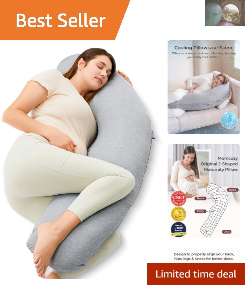 Hypoallergenic J-Shaped Pregnancy Pillow for Side Sleepers – Comfortable Support