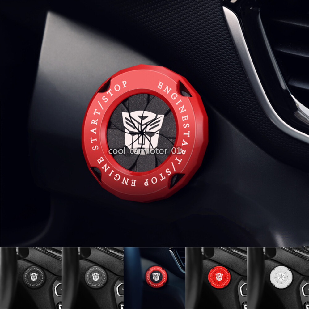 Metal Transformers Autobots Logo Car Engine Ignition Start Stop Button Cover Cap
