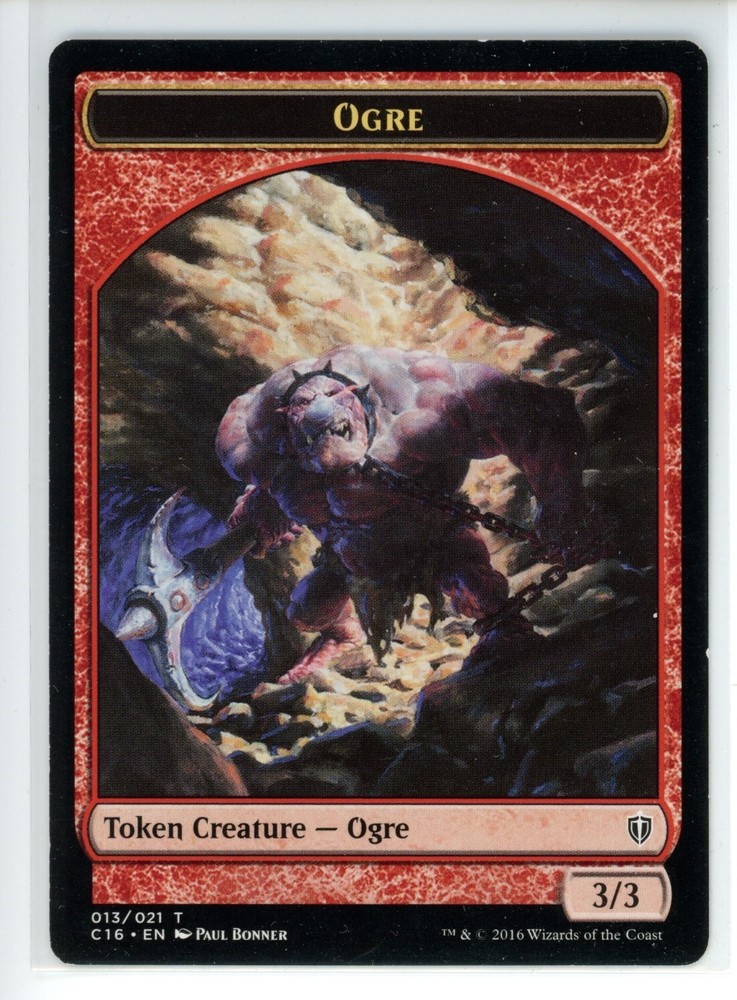 OGRE // BIRD (BLUE) DOUBLE-SIDED TOKEN Commander 2016 #13//7 C16(LP)(MTG)
