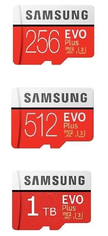 Samsung EVO Plus 256GB 512GB 1TB Micro SD MicroSDXC 4K C10 UHS-I U3 Memory Card