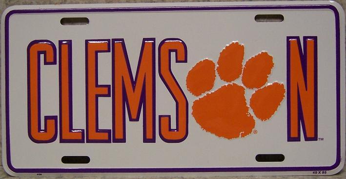 NCAA Clemson Tigers Aluminum License Plate Brand New
