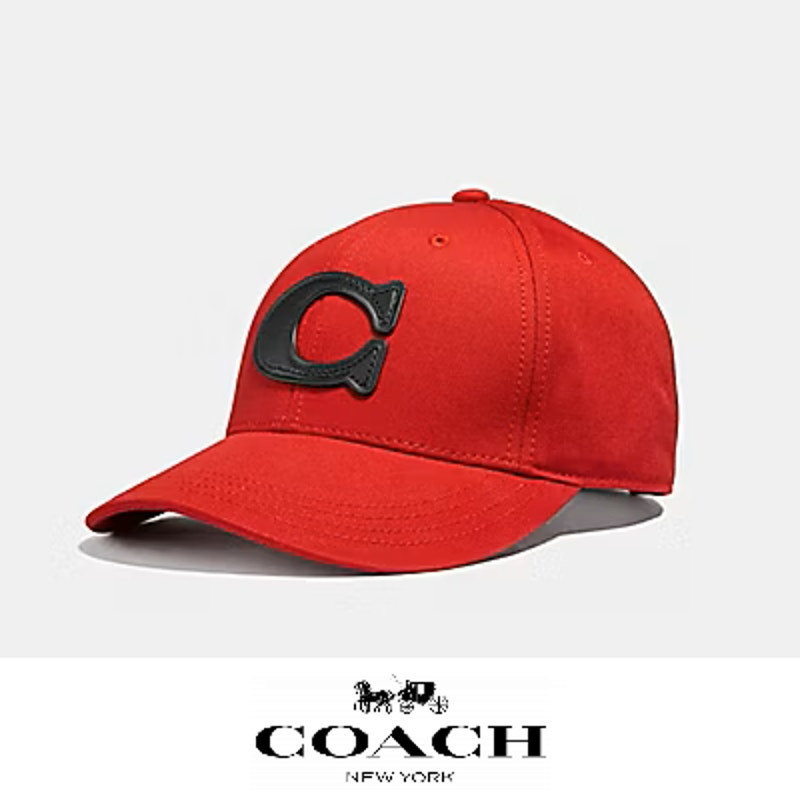 NWT Coach Red Baseball Cap Varsity Style M L Size  