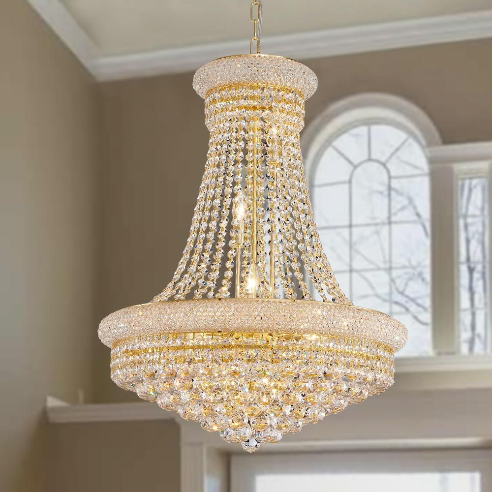 Modern Gold Crystal Chandelier Light - Diameter 23.6