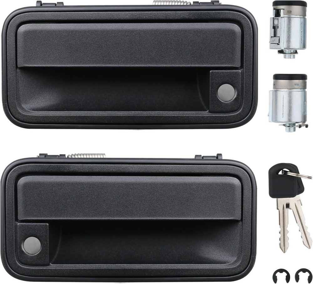 Exterior Front Door Handle w/ Lock Cylinder for Chevrolet 88-94 C1500 GMC K1500