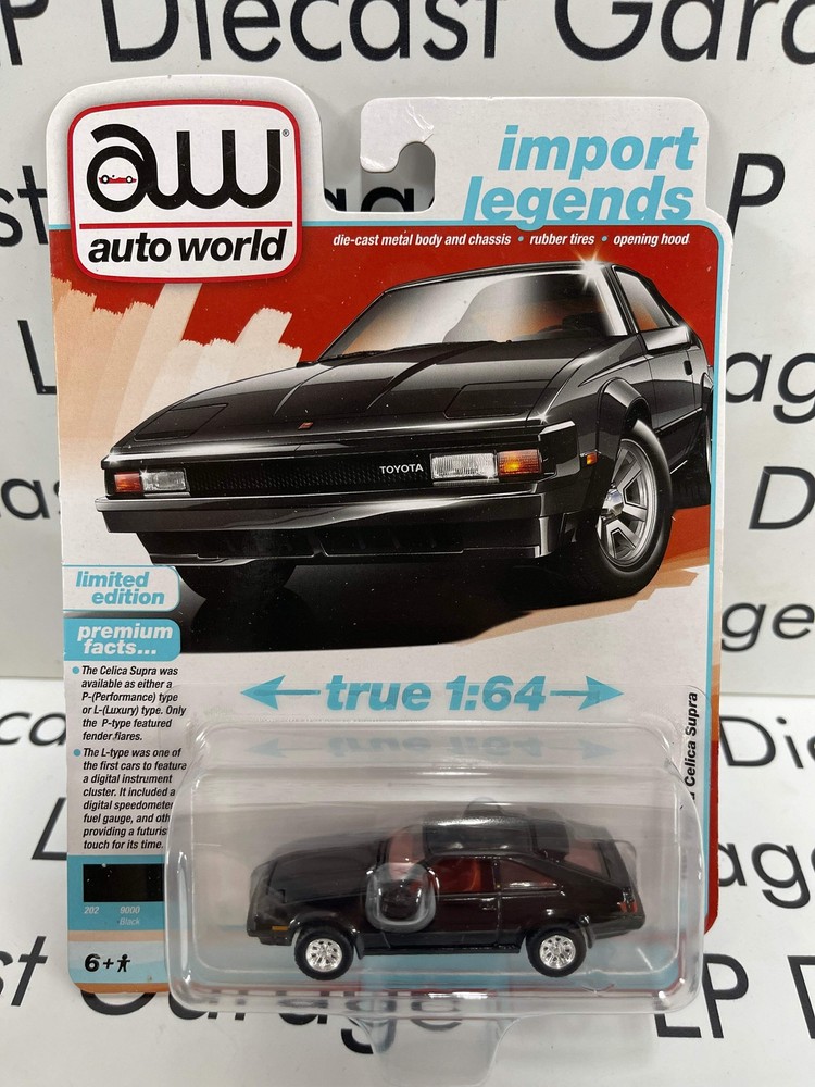 1983 Toyota Celica Supra Black 1:64 Diecast Model by Auto World Import Legends