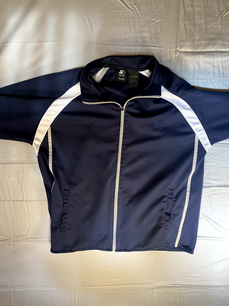 Men's STARTER lightweight jacket size L dark blue with white logo