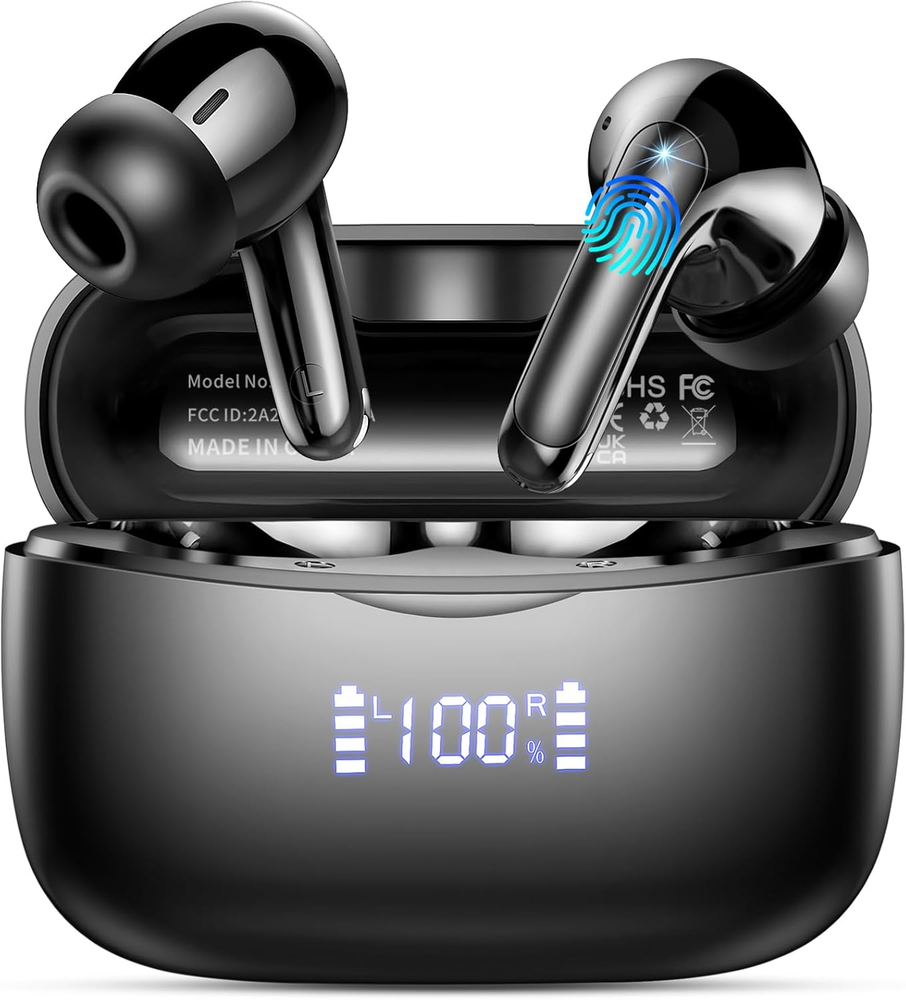Wireless Earbuds with Bluetooth 5.3, Deep Bass Stereo Sound & LED Display, 56H Playtime