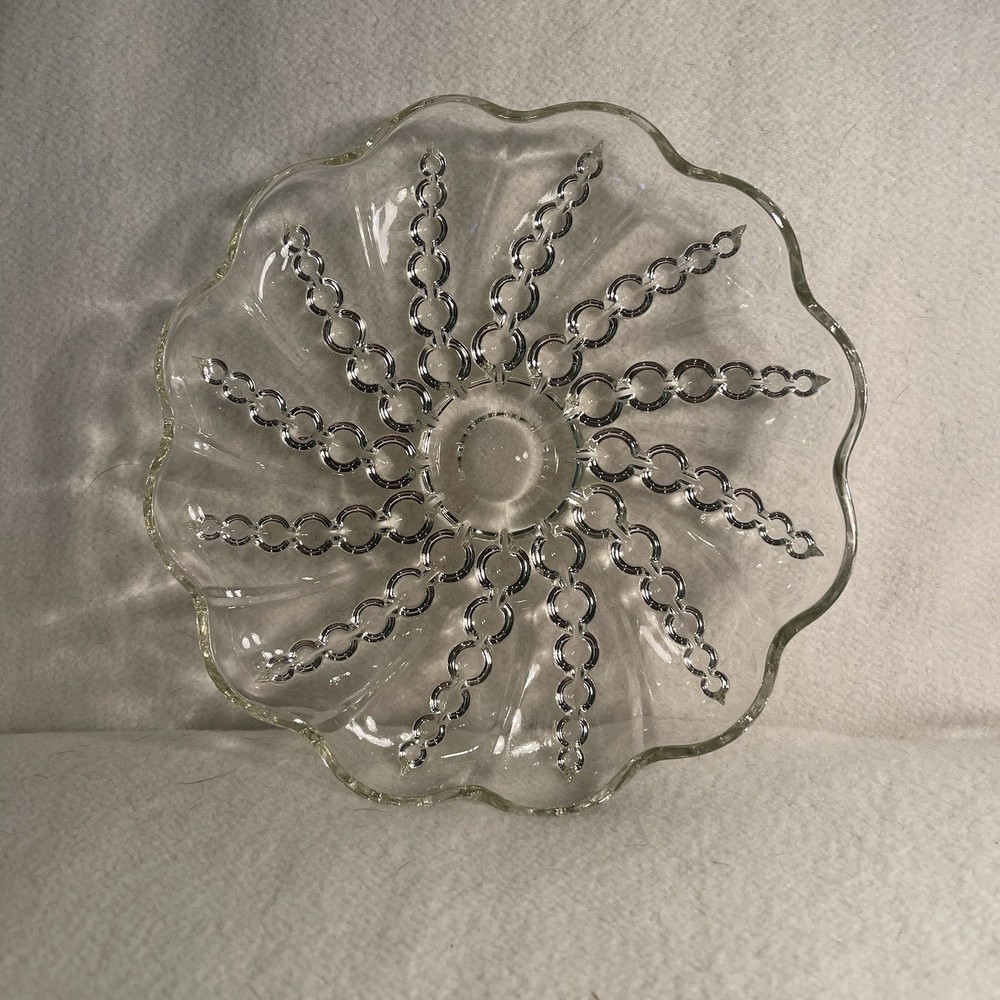 8-inch Clear Glass Spiral Bubble Candy Dish - Elegant Display Bowl  