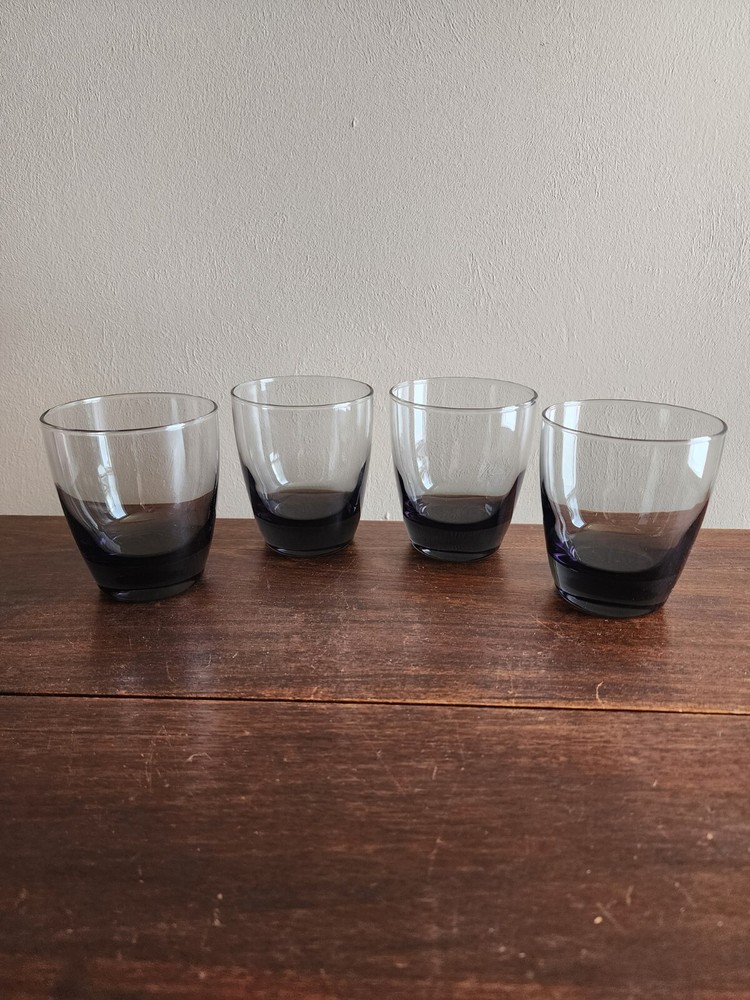 Set of 4 Food Network High-Quality Smoke Rock Glasses Glassware Drinking Glasses