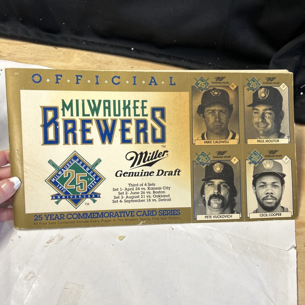 Milwaukee Brewers 25th Anniversary Commemorative Card 3rd Set Paul Molitor