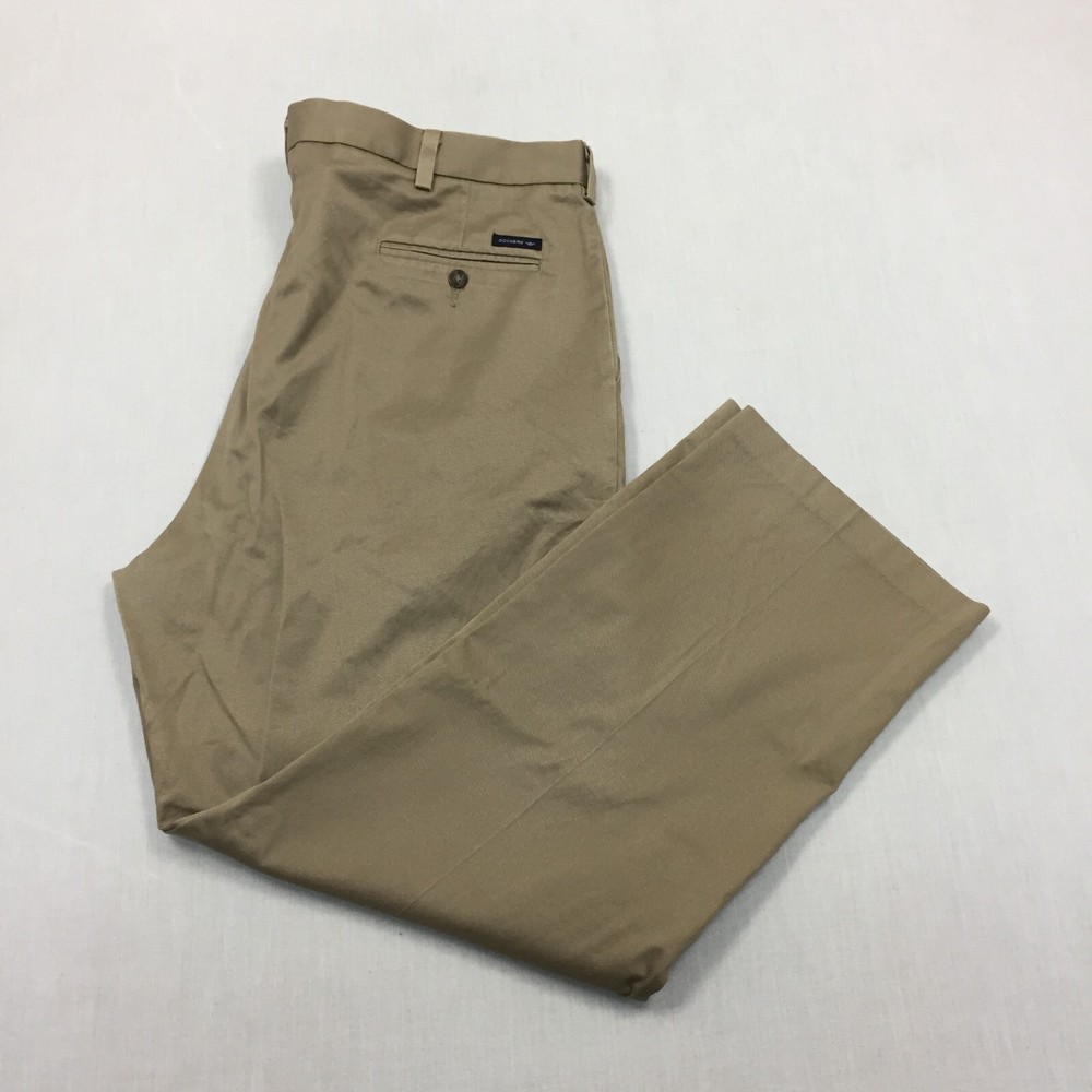 Dockers D3 Chino Trousers Cotton Pants Straight Fit Mens Size 42W 30L Beige