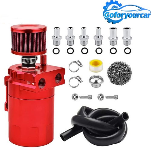 Oil Catch Can Kit Reservoir Baffled Tank with Breather Filter Universal Aluminum