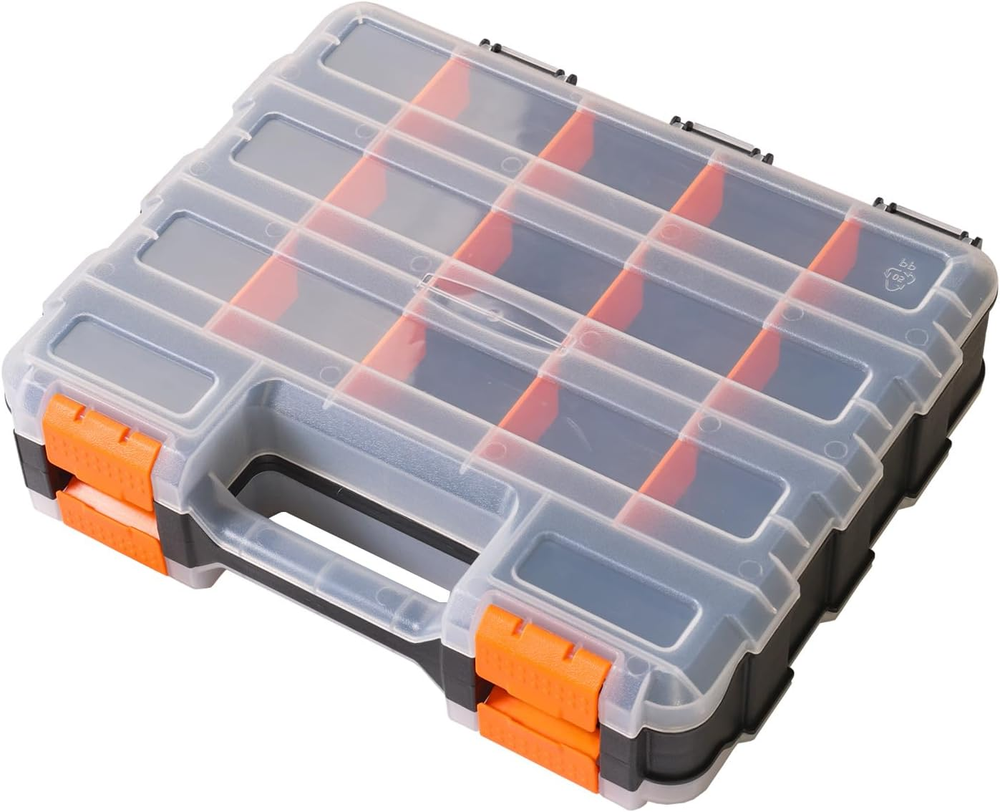 BIG RED AG322R Portable Double-Sided Tool and Hardware Storage Box Small Compact Design