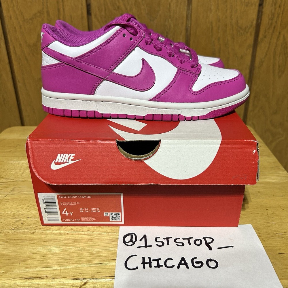 Nike Dunk Low Fuchsia Pink FJ0704-100 GS Kids Size 4Y/5.5W Women’s NEW