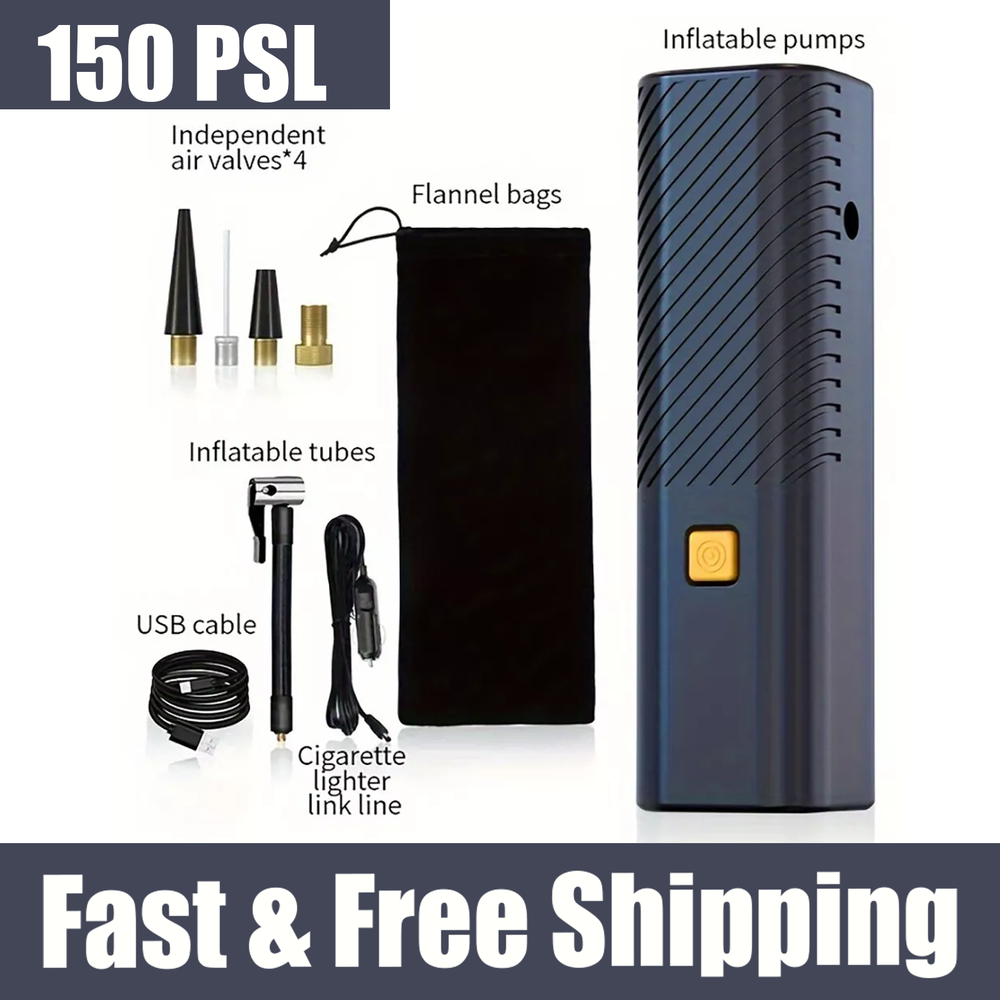 150 PSI Cordless Air Compressor for Car Moto Bike Tires Portable Pump