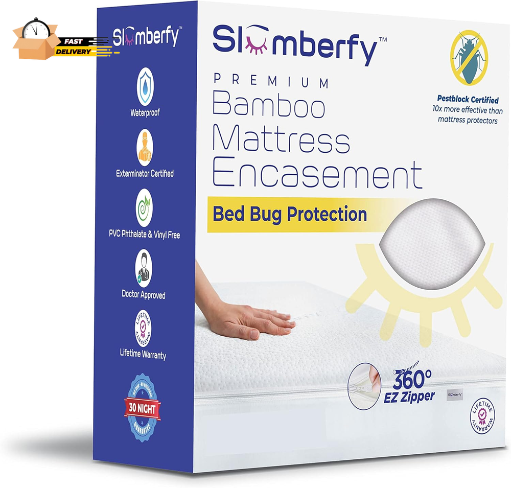 Twin XL Size Waterproof Viscose Made from Bamboo Mattress Encasement by Slumber