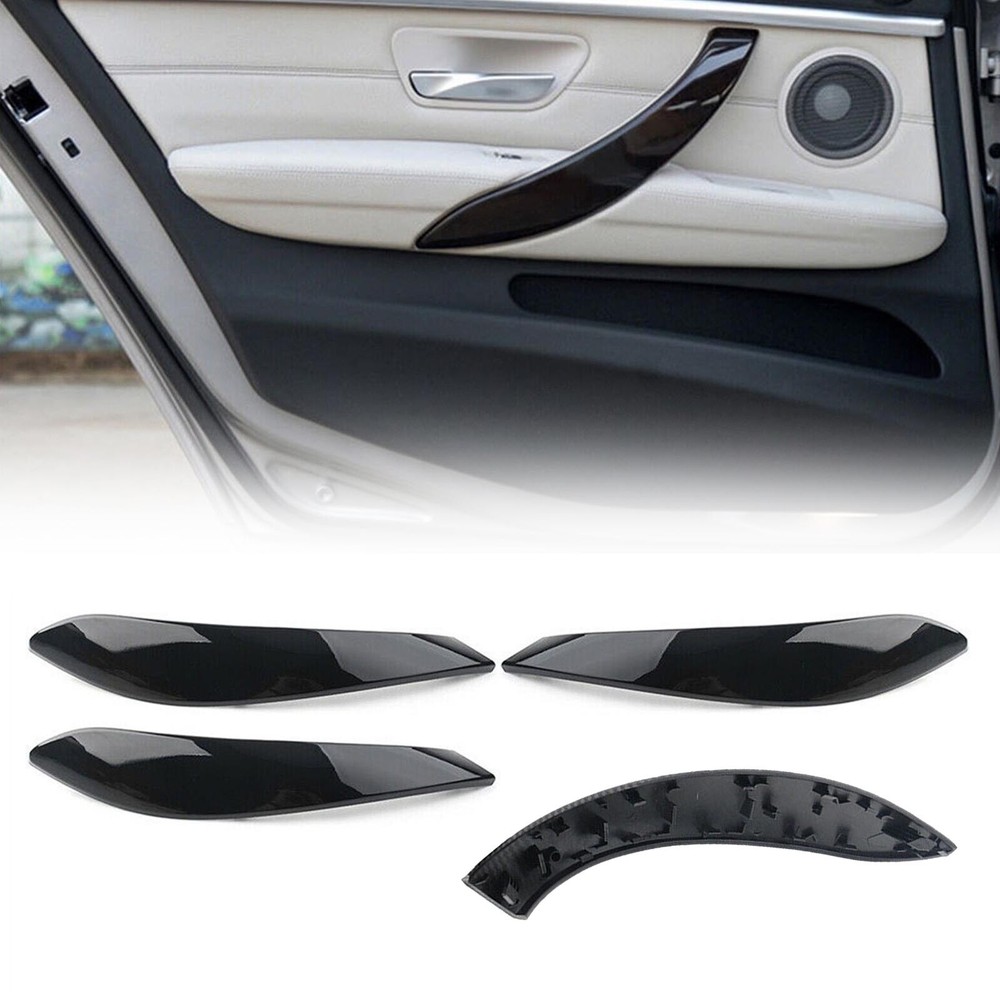 For 2013-18 BMW 3 4 Series 3GT Inner Door Handle Cover Trim Glossy Black Clip on