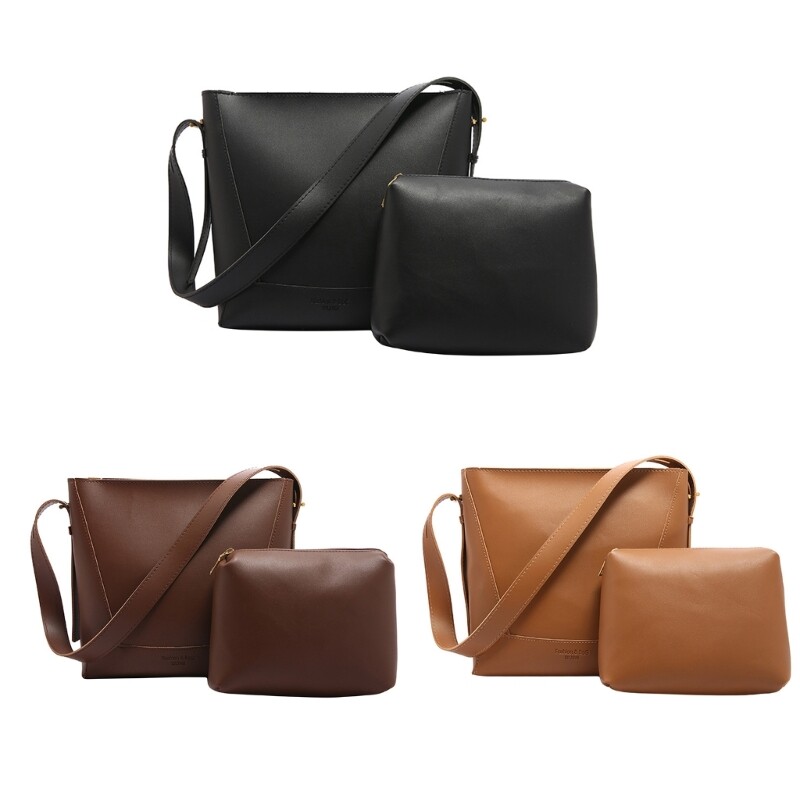 PU Leather Crossbody Bag for Women with Detachable Strap and Insert