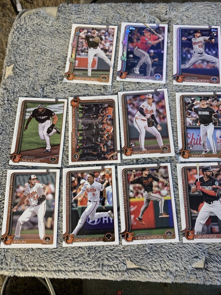Baltimore Orioles Lot Includes 3 Rookies, Team Card Jackson Holliday Future Star