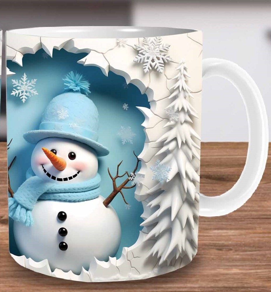 Snowman Mug Snow Winter Festive Cute Coffee Tea Ceramic Mug 11 oz