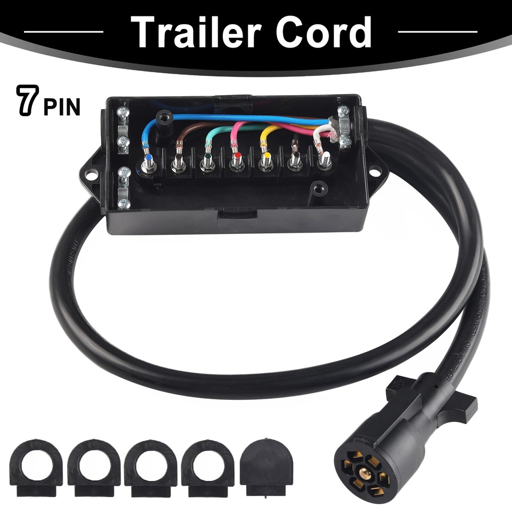 7-Way Trailer Plug Weatherproof Trailer Wiring Harness 7 Pin Trailer Connector &