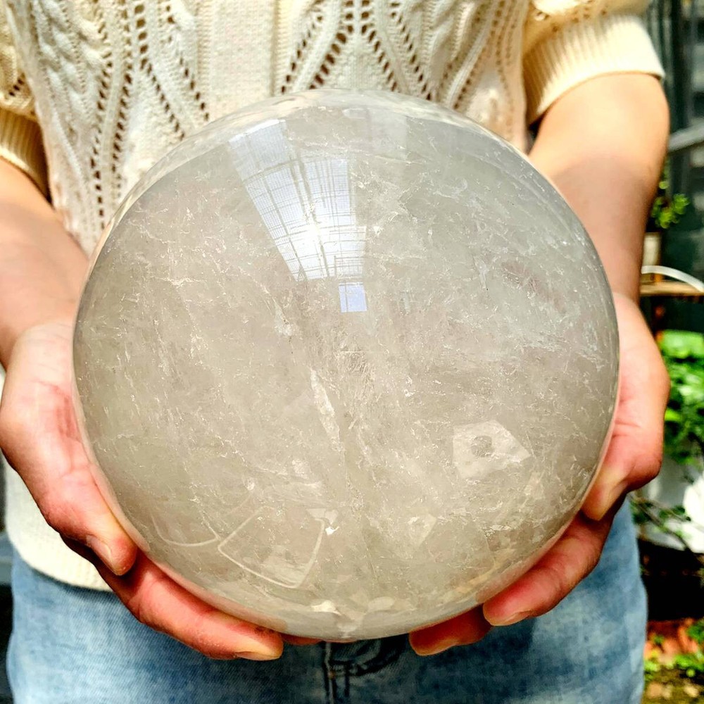 16.36LB  Natural White gumflowercrystal ball quartz crystal energy reiki healing