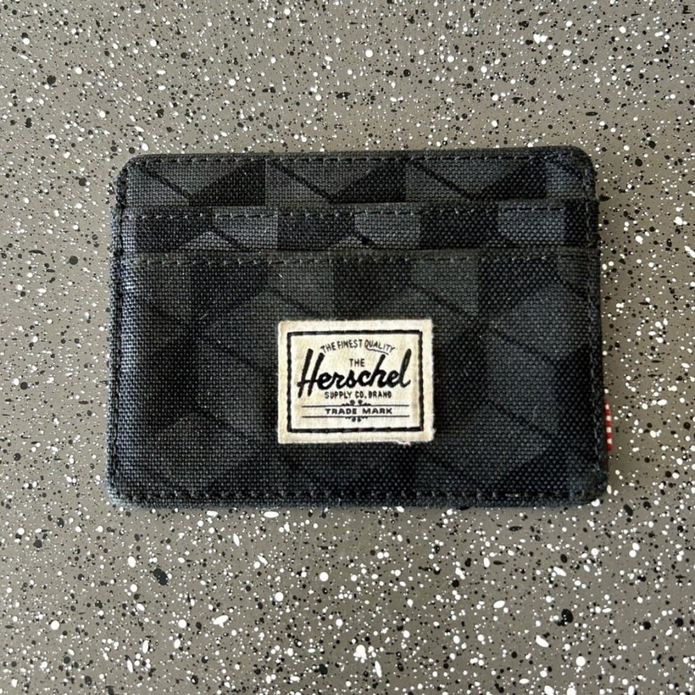 Herschel Supply Co Charlie cardholder in black optic plaid RFID
