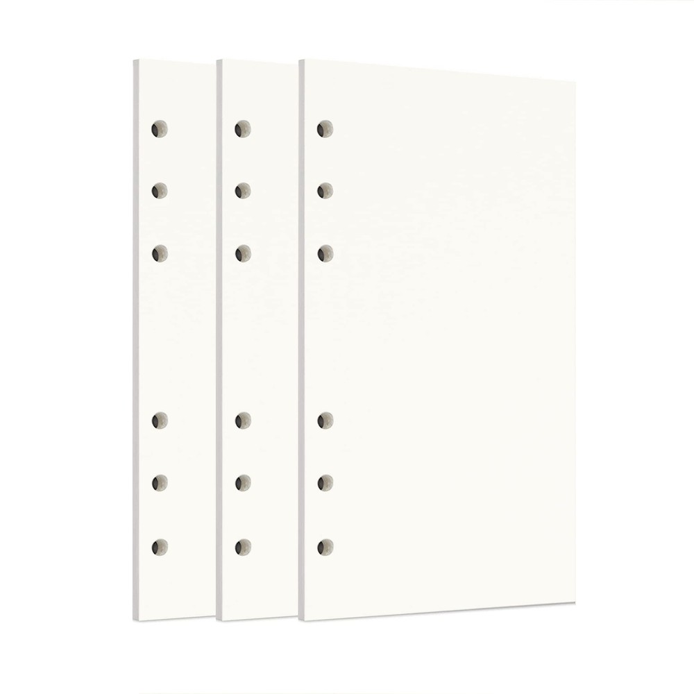 3 Pack A6 135 Sheets/270 Pages Blank Loose Leaf Punched Paper Refills Paper f...