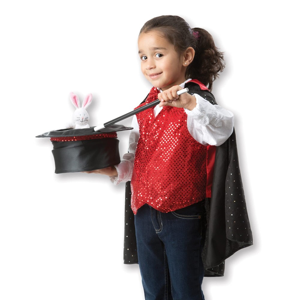 Melissa & Doug Magician Role Play Costume Set - Includes Hat, Cape, Wand,...